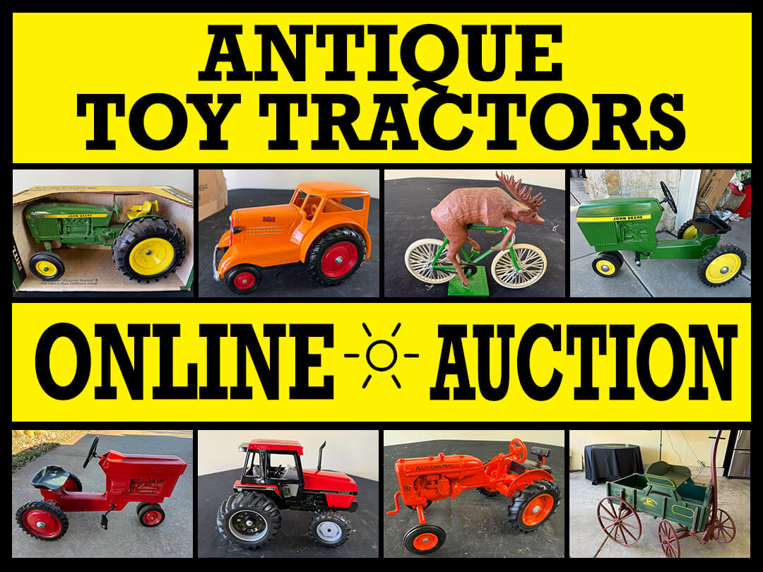 Bidding Open NOW: John Deere, Allis-Chalmers and more: Antique Toy Tractors Online Auction